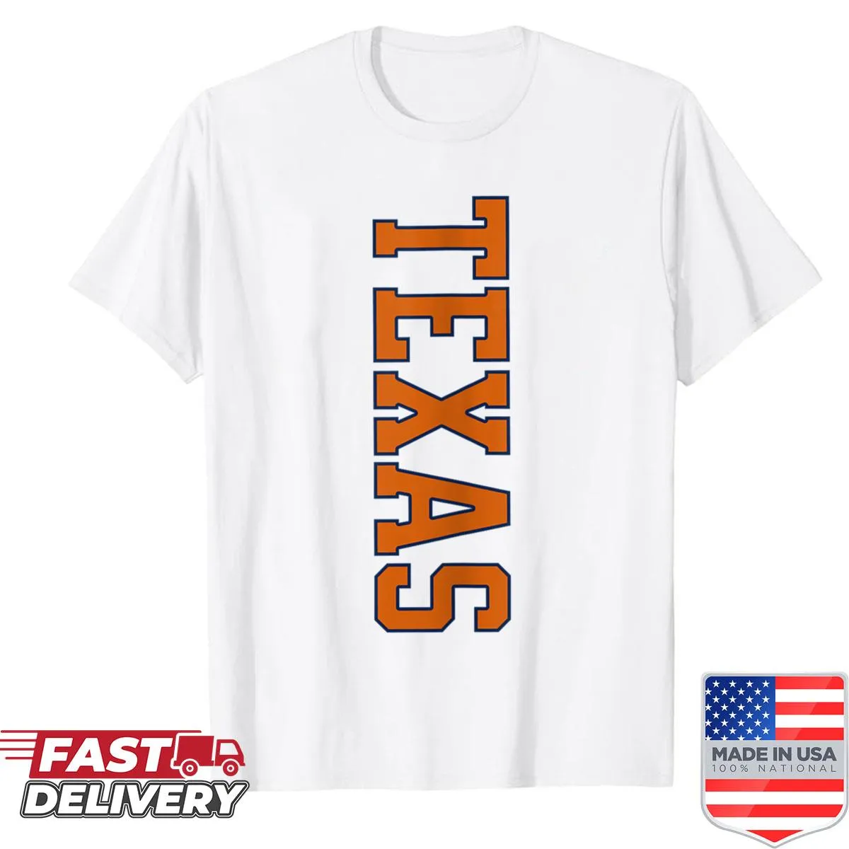Vintage collegiate-style shirt with Texas varsity print