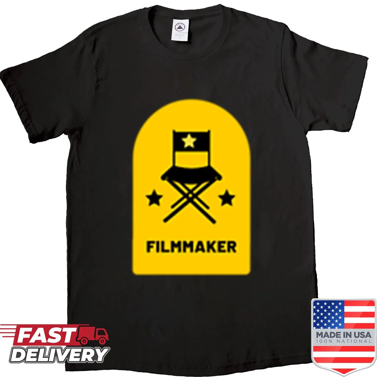 Filmmaker director's chair graphic T-shirt for film lovers
