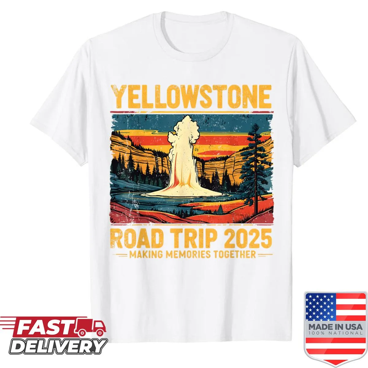 Vintage T-shirt celebrating road trips to Yellowstone