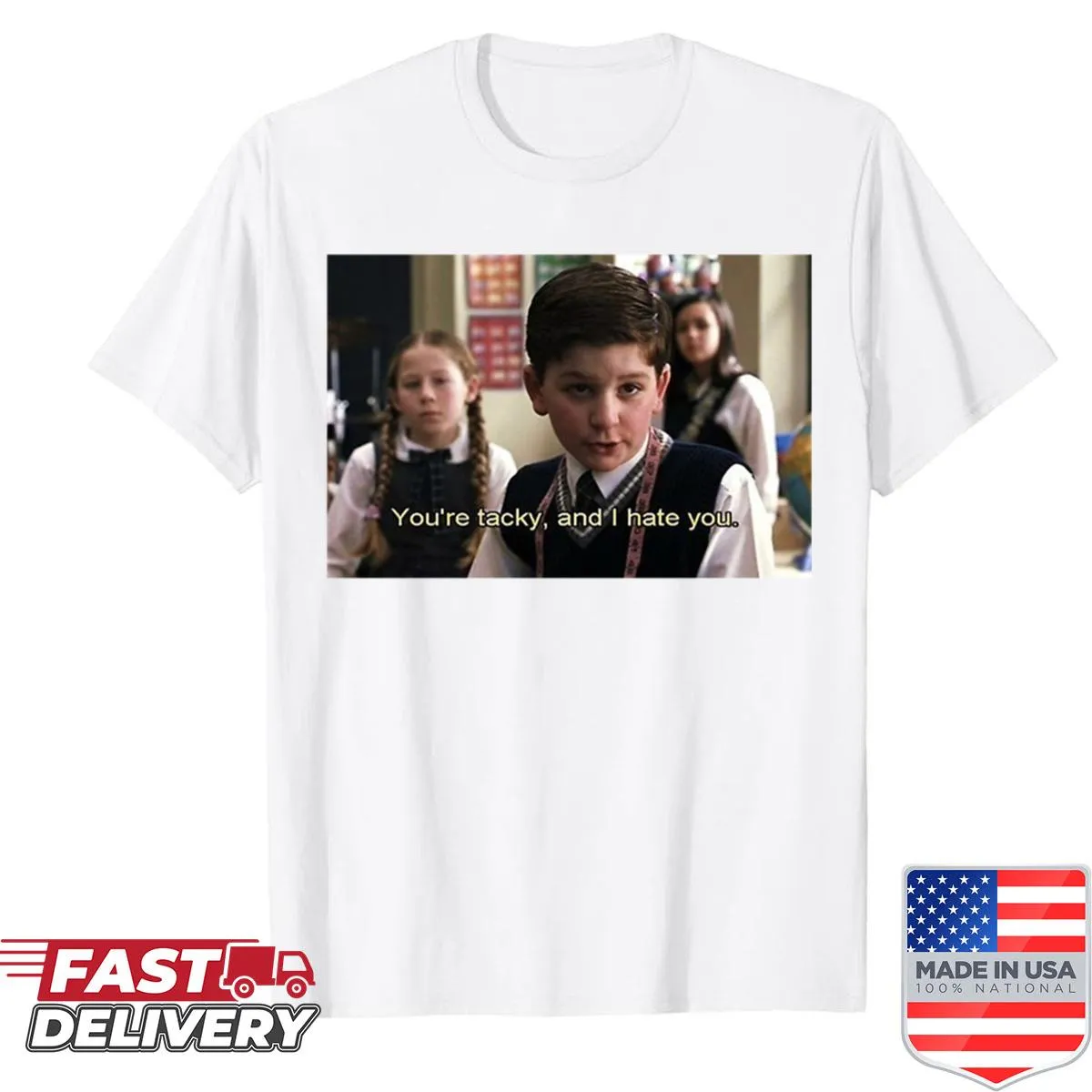 Sarcastic typography shirt with a quote from School of Rock
