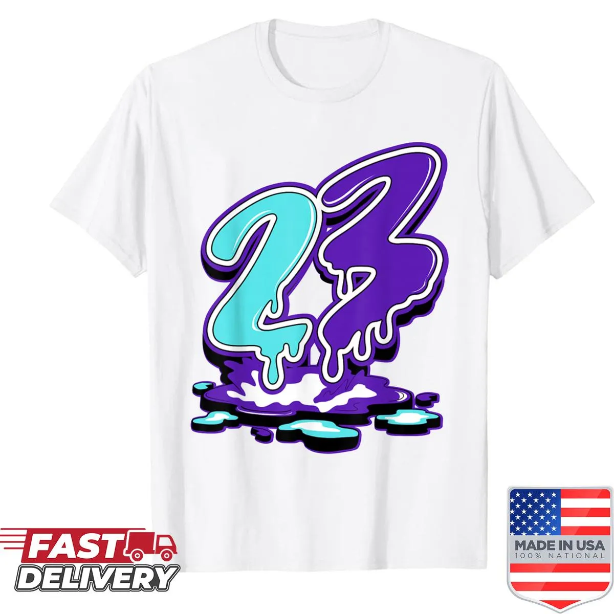 Graphic T-shirt featuring stylized text in a playful design