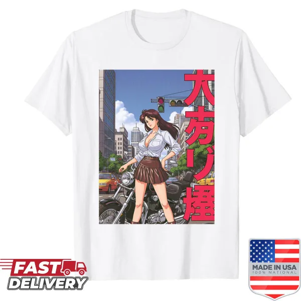 Cute 90s anime girl graphic T-shirt