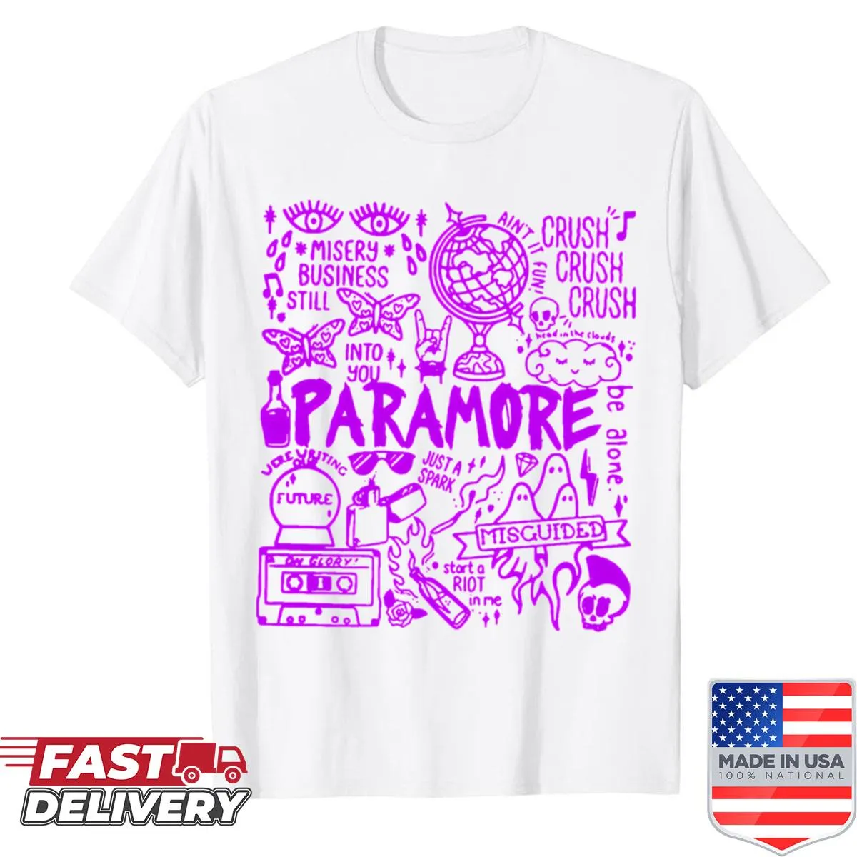 90s retro style band abstract design t-shirt
