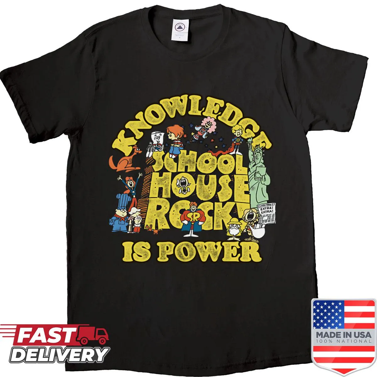Retro animation style shirt inspired by 70s cartoons