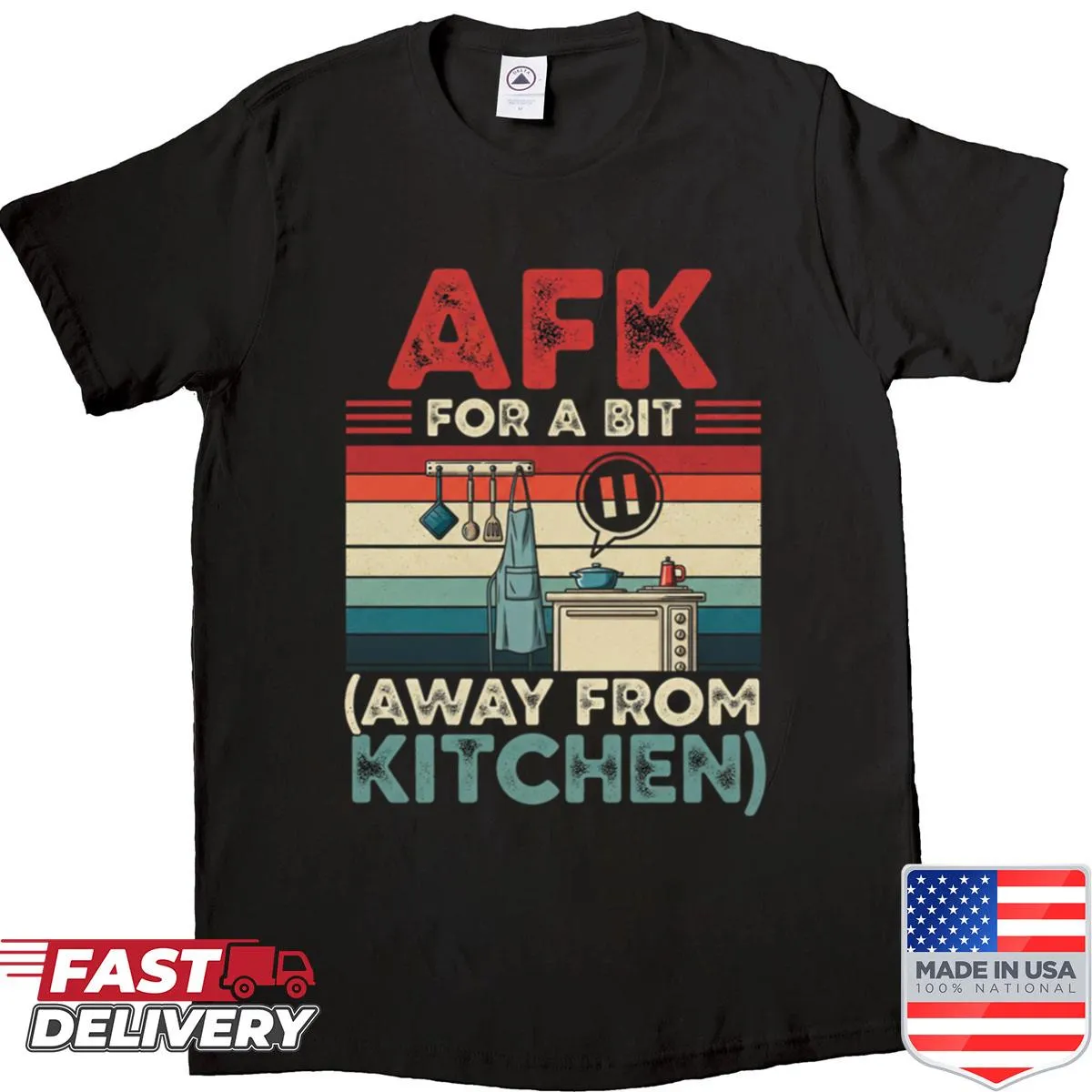Retro shirt with 'AFK Away From Kitchen' graphic
