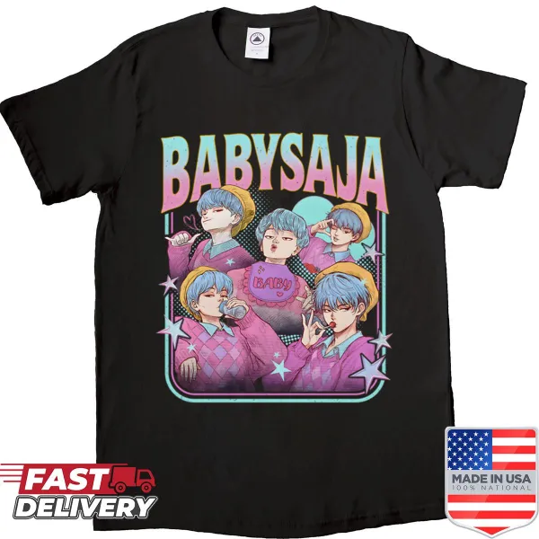Retro shirt with Baby Saja graphic design