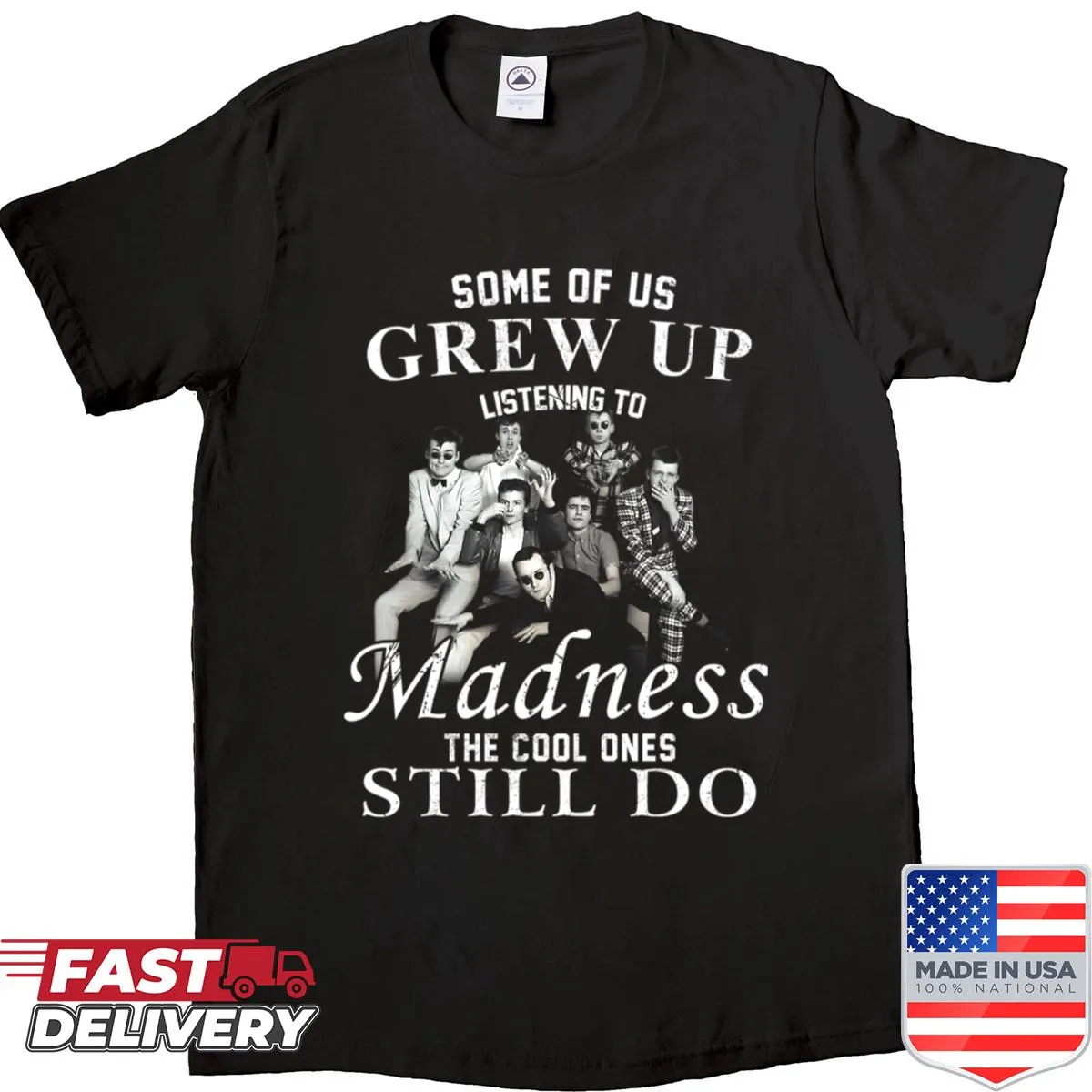 Vintage-style shirt featuring a music tour logo design