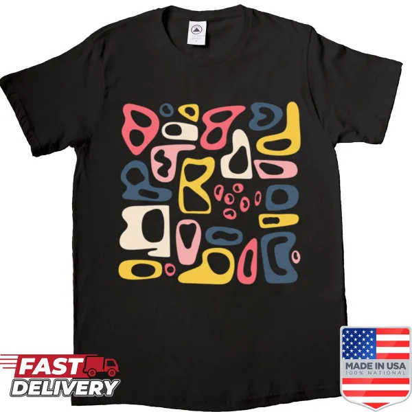 T-shirt with an abstract Bauhaus-inspired design featuring interwoven lines