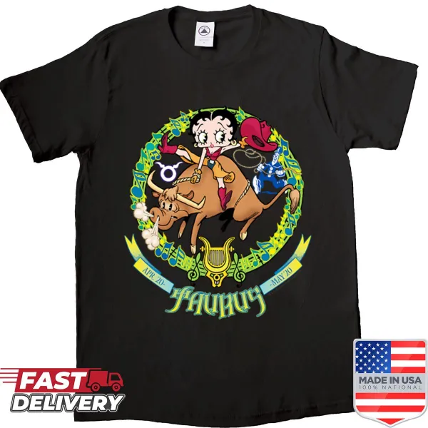 Betty Boop Taurus astrology t-shirt design