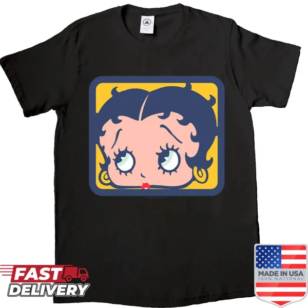 Cartoon Betty Boop graphic T-shirt featuring her big head