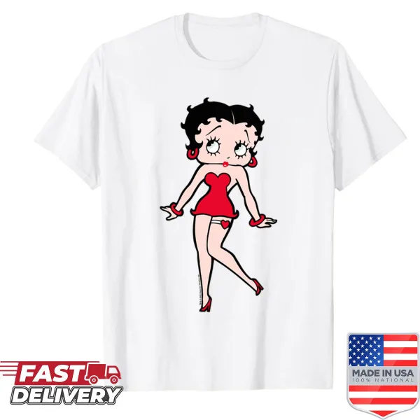 Centered portrait of Betty Boop on a casual shirt