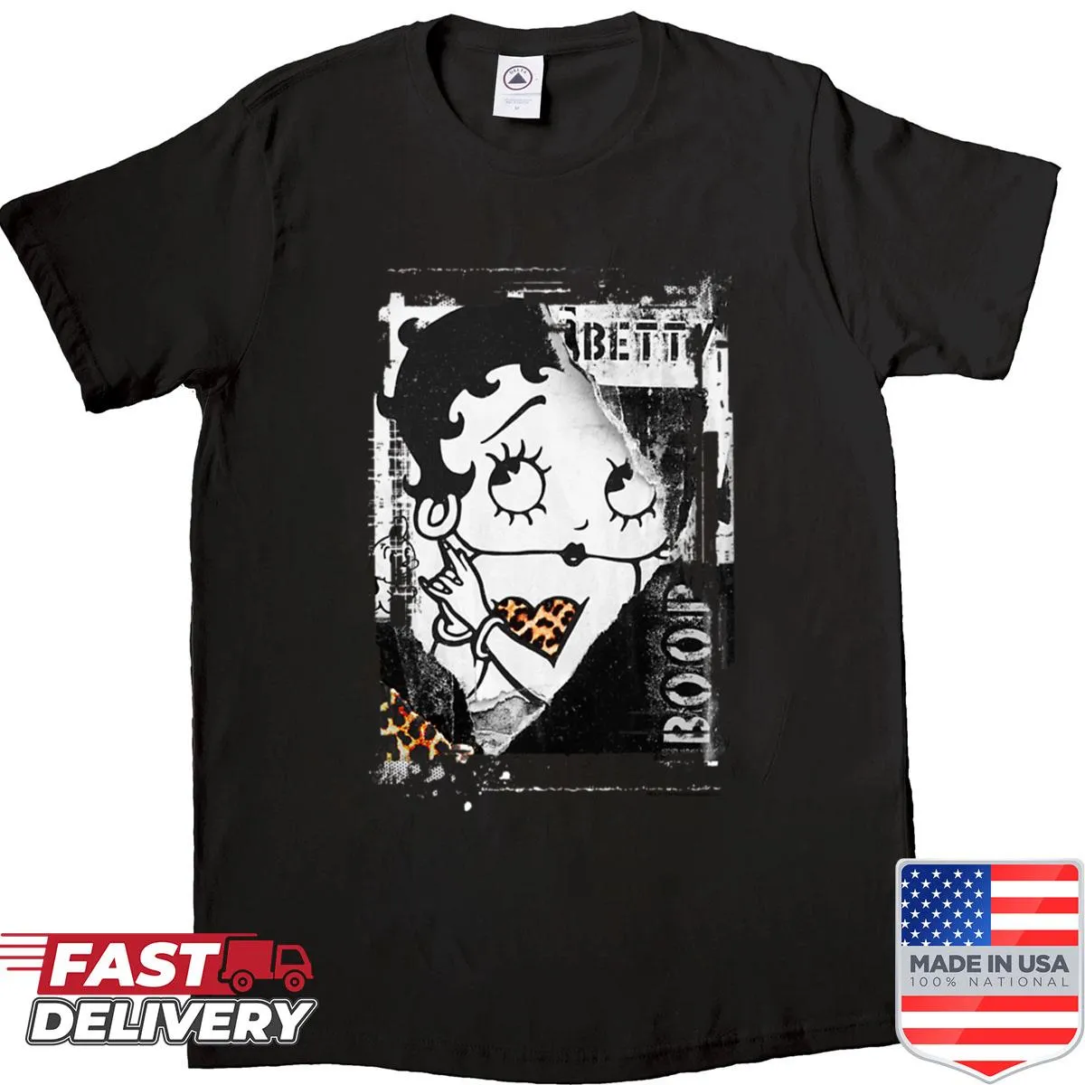 Distressed Betty Boop vintage poster t-shirt