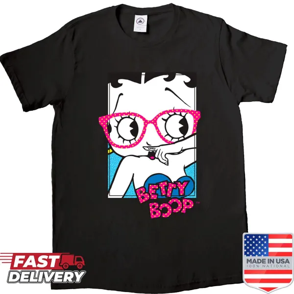 Betty Boop shirt with a drawn finger moustache design