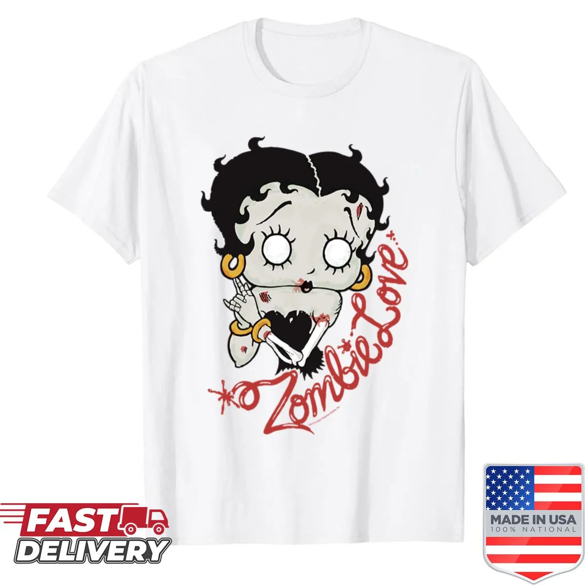 Zombie-themed Betty Boop graphic for Halloween