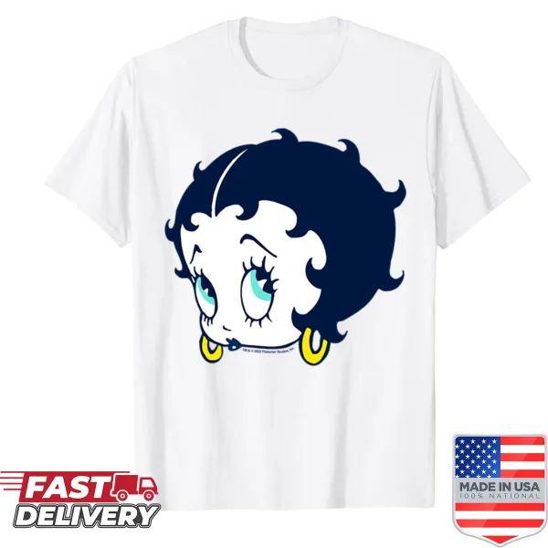 Betty Boop with hoop earrings graphic on a shirt