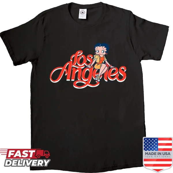 Cartoon Betty Boop sitting pose on a T-shirt