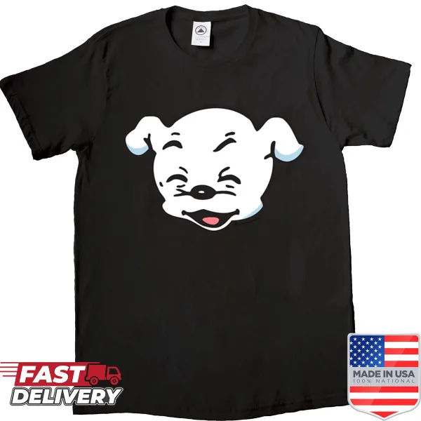 Illustration of Betty Boop with a big head and smile on a t-shirt