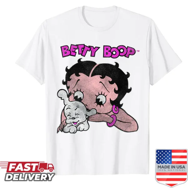 Vintage-style Betty Boop t-shirt with pudgy design and love theme