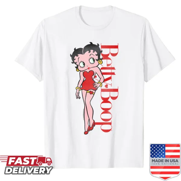 Betty Boop t-shirt with vertical text and portrait design