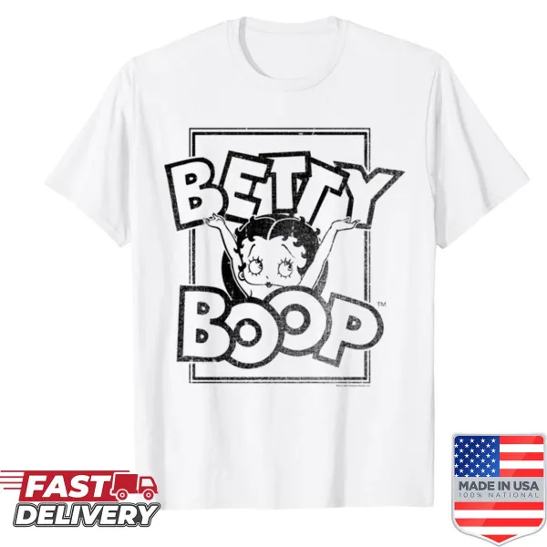 Vintage Betty Boop shirt with arms raised in a playful pose