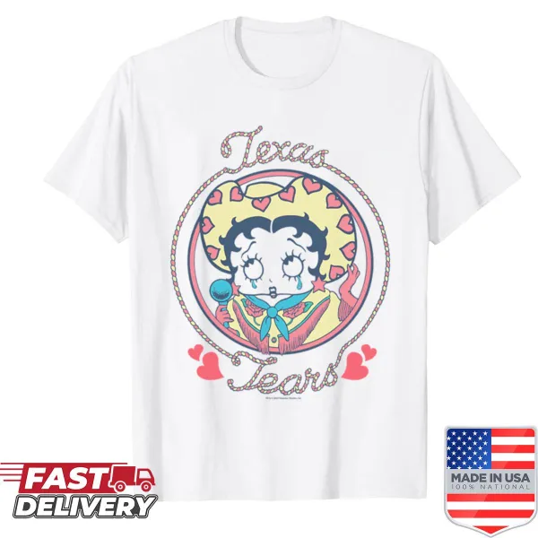 Betty Boop in a vintage cowgirl outfit with Texas-themed design