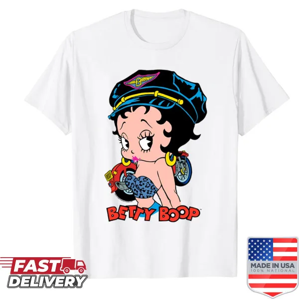 Vintage Betty Boop pin-up biker babe logo shirt