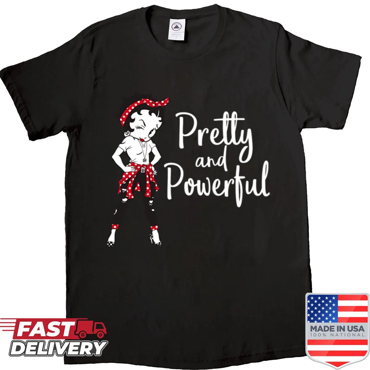 Betty Boop graphic shirt celebrating her charm and strength