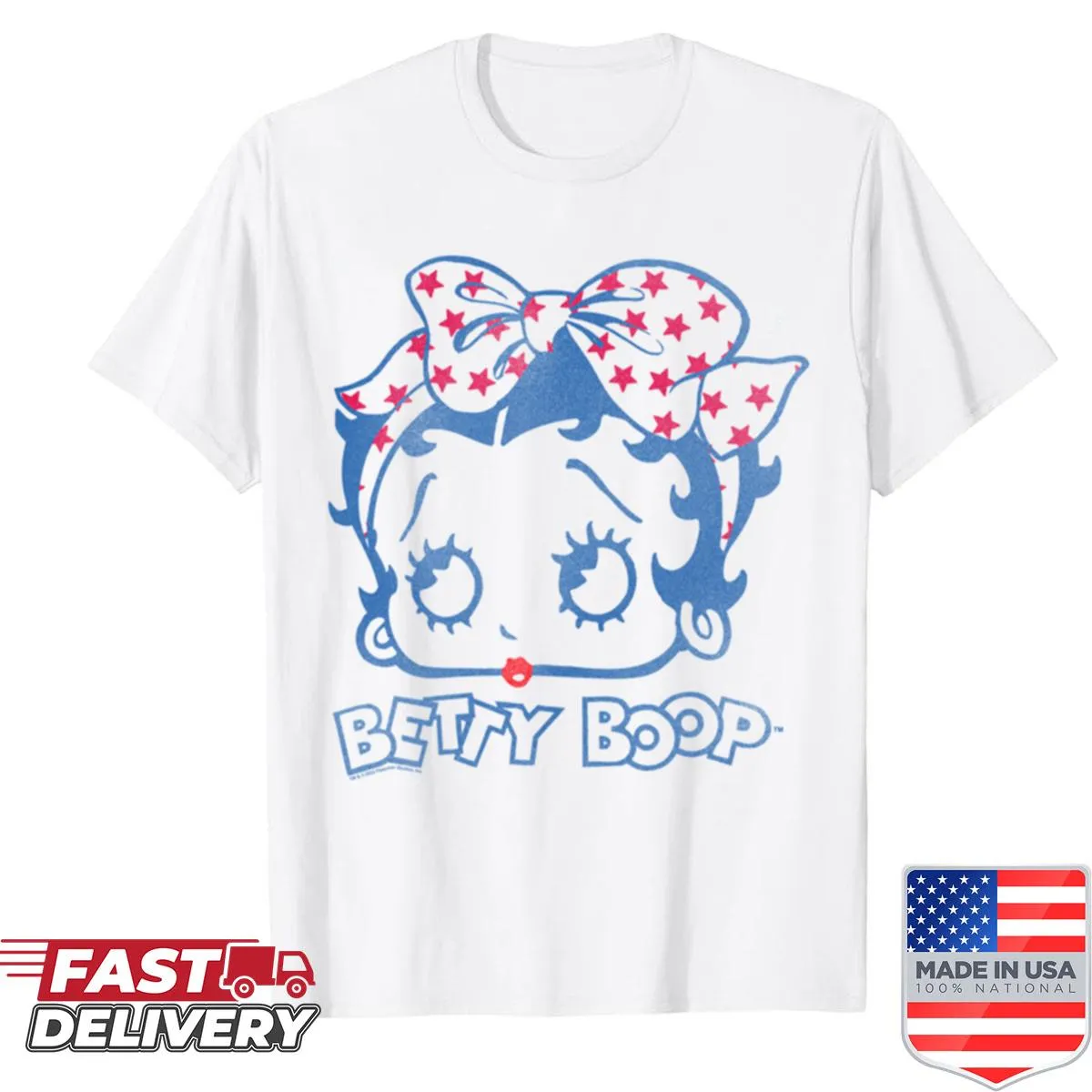Vintage Betty Boop shirt with bandana graphic featuring her big head.