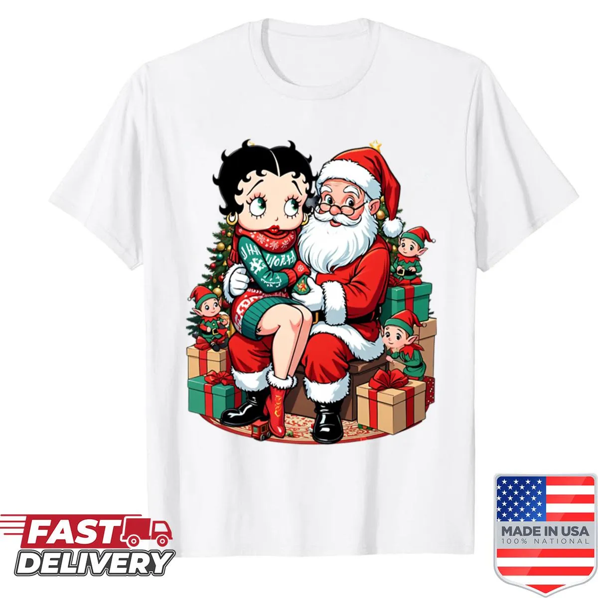 Betty Boop with Santa shirt for Christmas