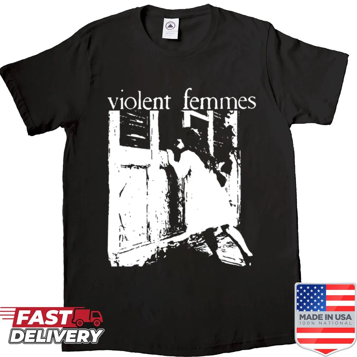 Vintage oversized shirt featuring retro Violent Femmes band art