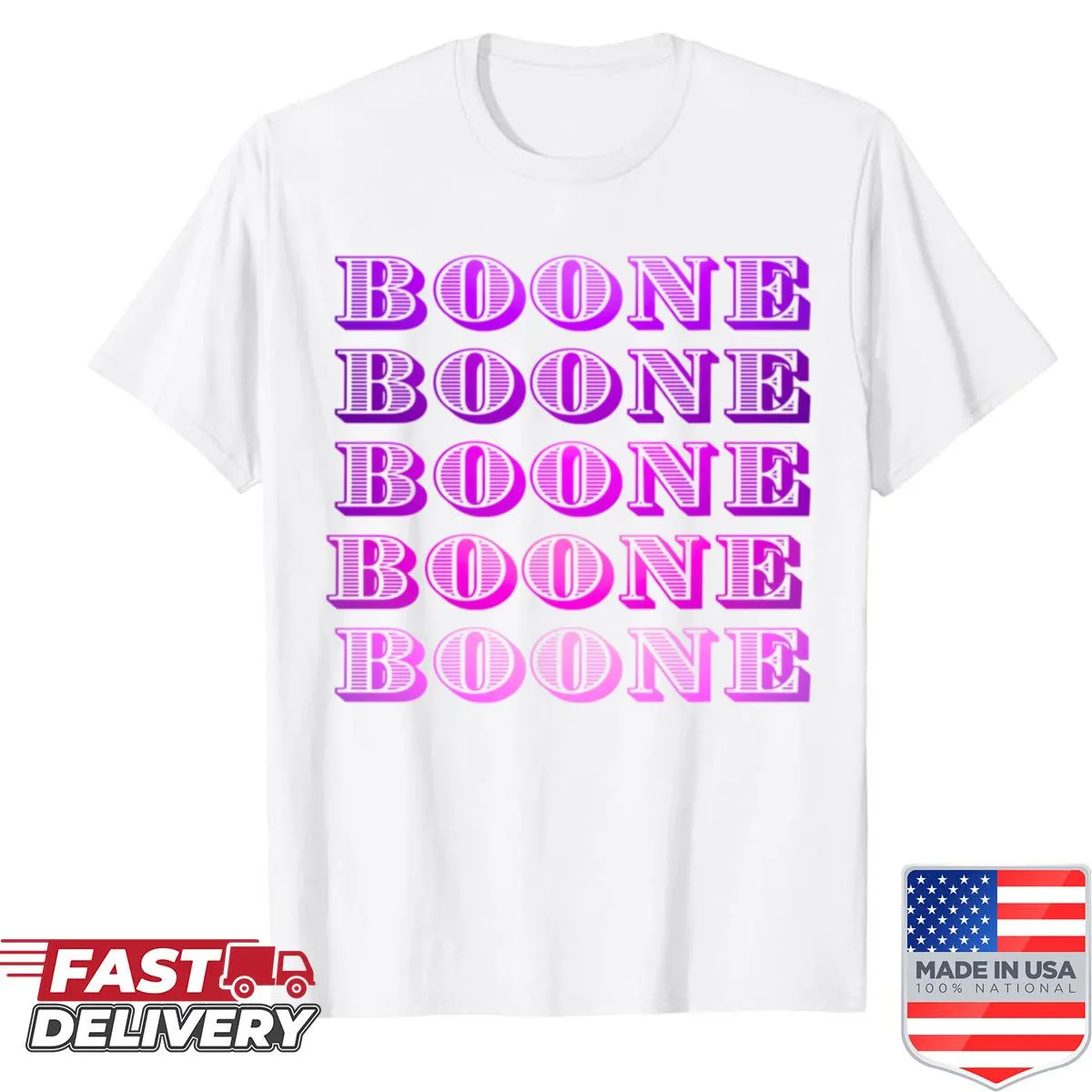 Personalized vintage shirt displaying the name 'Boone.'