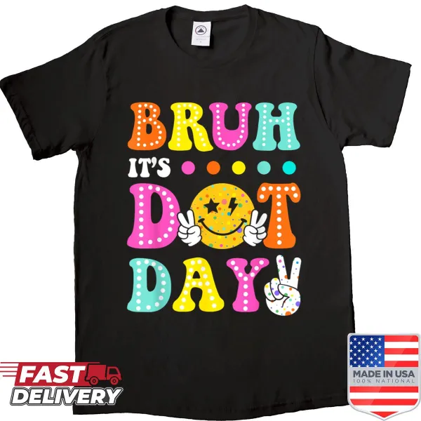 Cartoon-themed shirt for Dot Day with playful polka dots