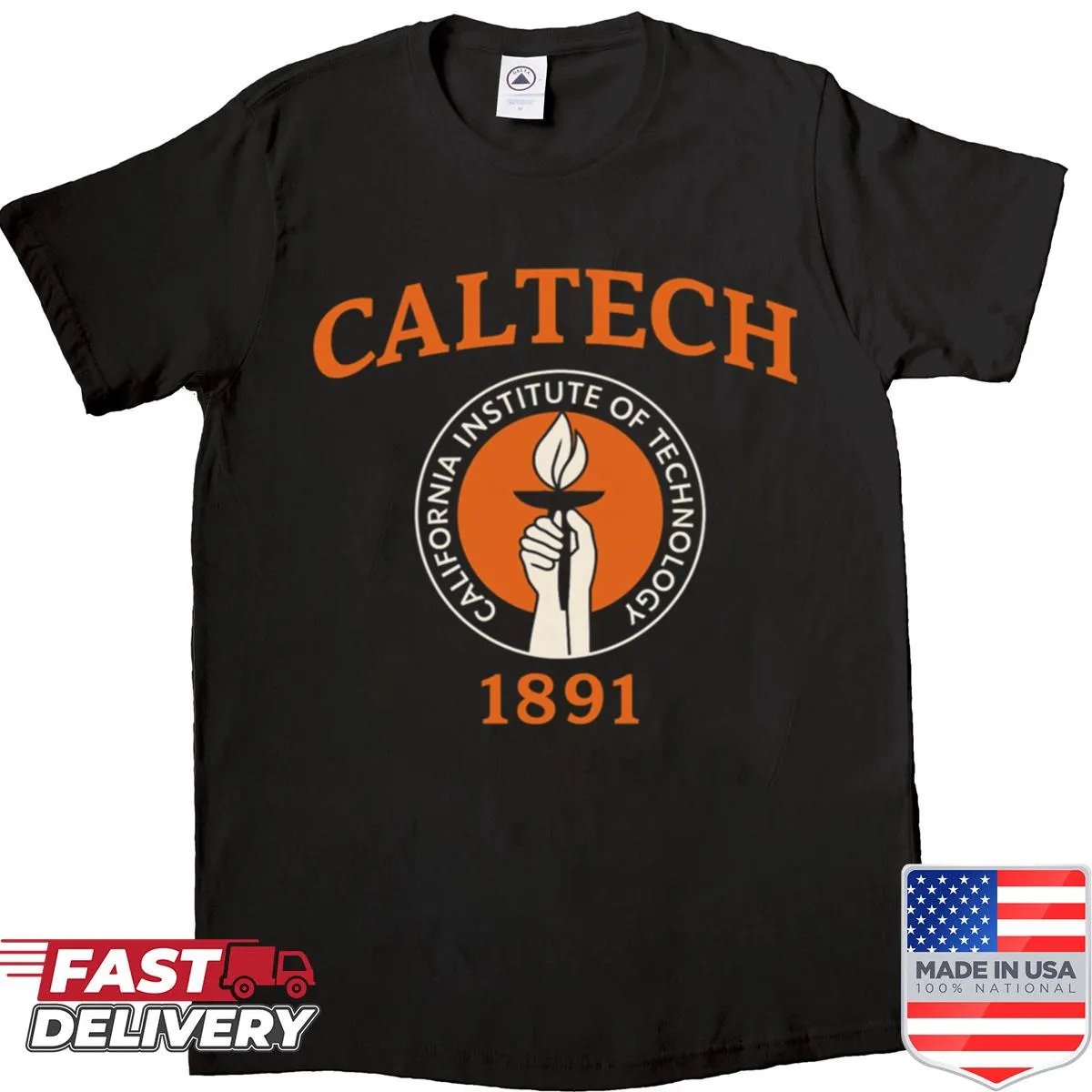 Oversized shirt with Caltech 1891 illustration design