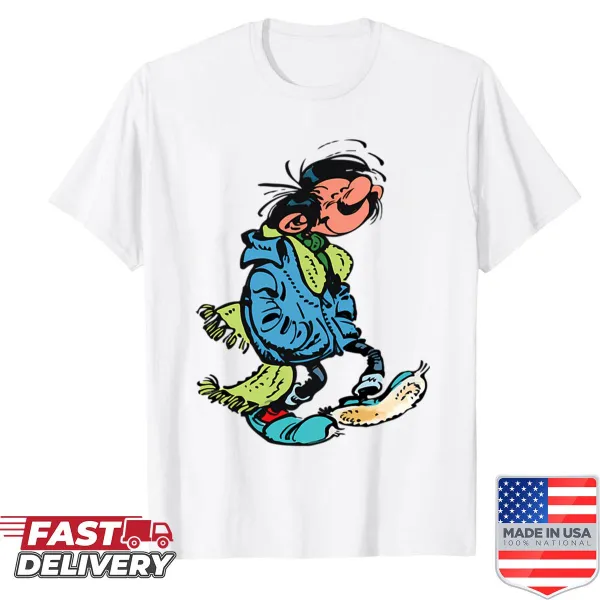 Vintage-style shirt with cartoon graphics of birthday movies