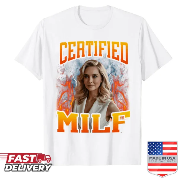 Funny Certified Milf t-shirt with meme-style graphics