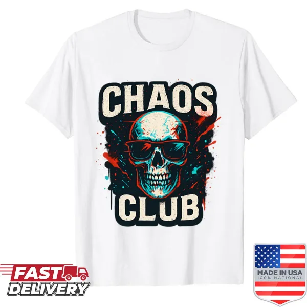 Grunge skull graphic on a streetwear shirt