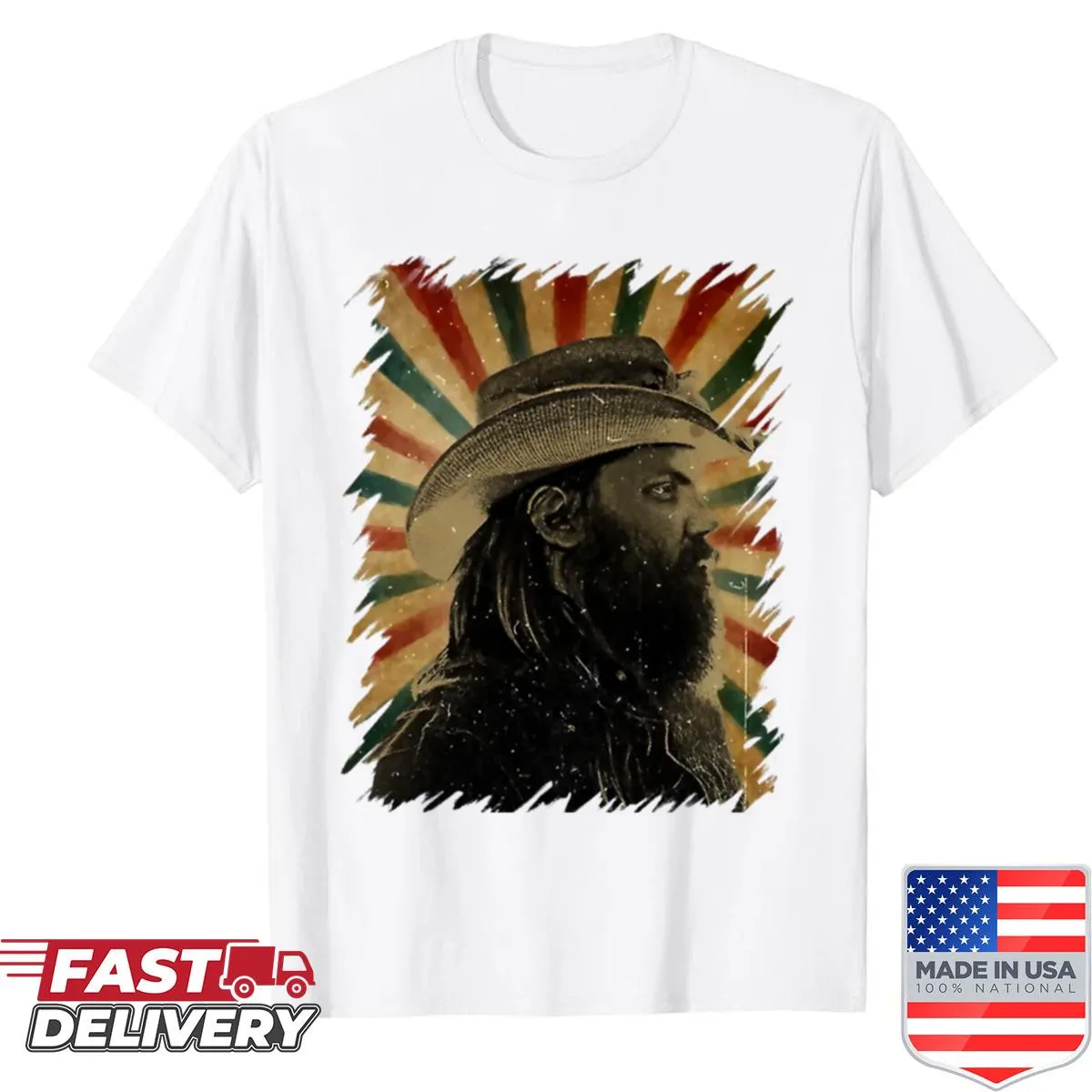 Vintage design featuring a photo of Chris Stapleton