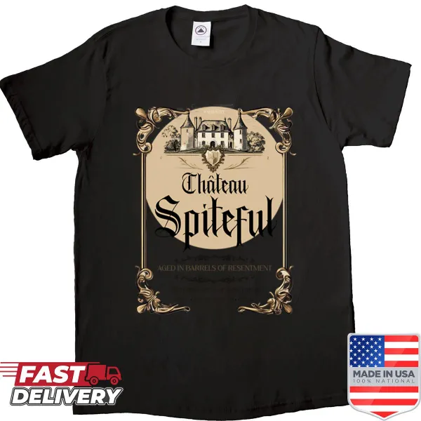 Vintage parody wine label graphic on a shirt