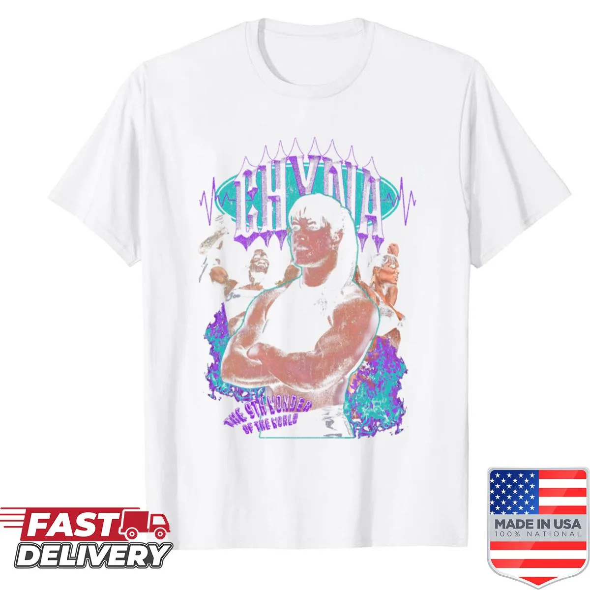 Oversized tribute shirt for Chyna featuring 90s design