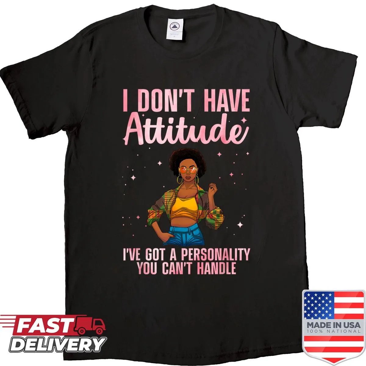 Bold African design T-shirt for women with intricate typography