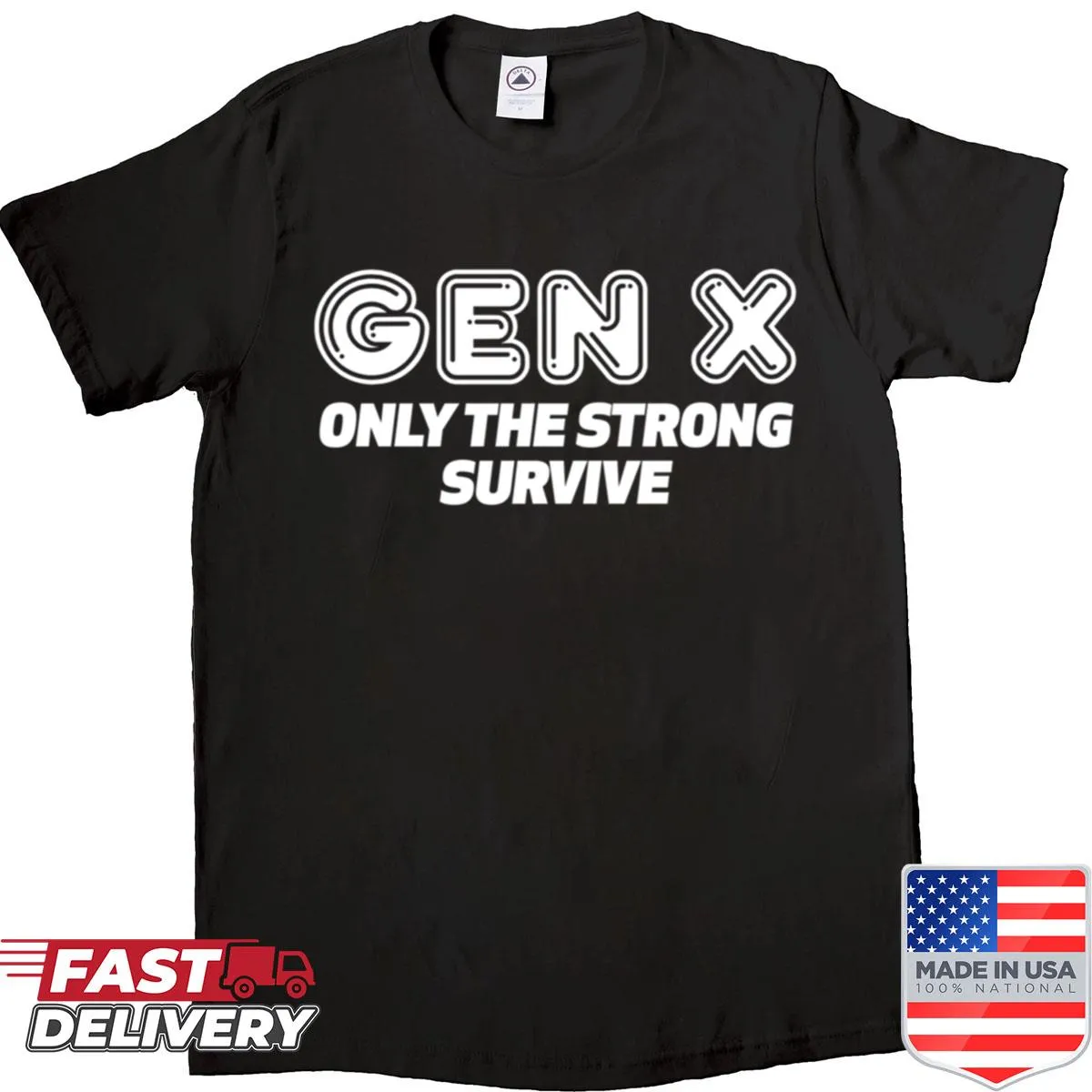 Gen X tribute T-shirt with bubble letters design