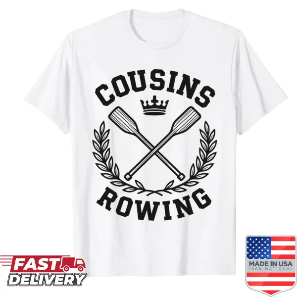Illustration of cousins rowing graphic shirt