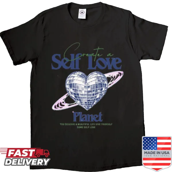 Retro disco heart design promoting self-love