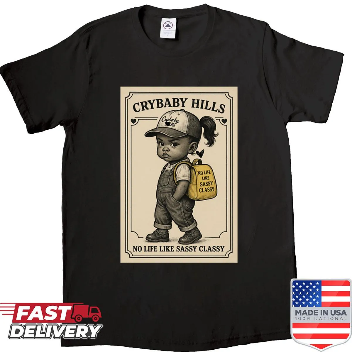 Vintage shirt featuring Cry Baby Hills graphic with nostalgic design