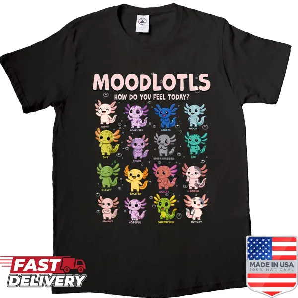 Kawaii axolotl mood chart shirt