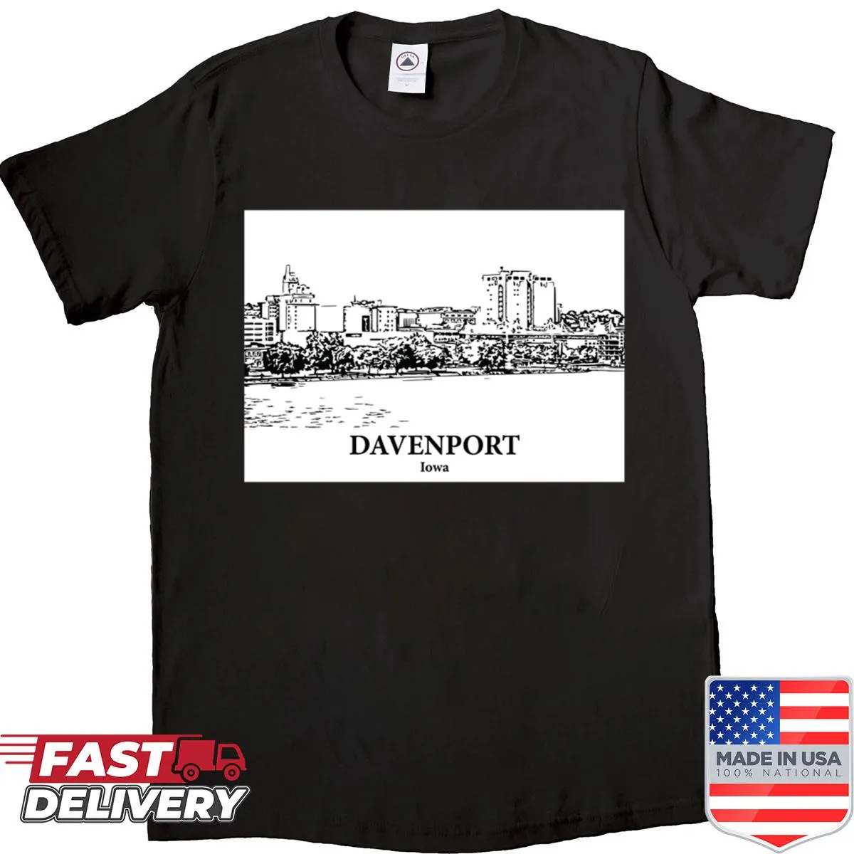 Illustration of Davenport, Iowa, capturing the essence of the city