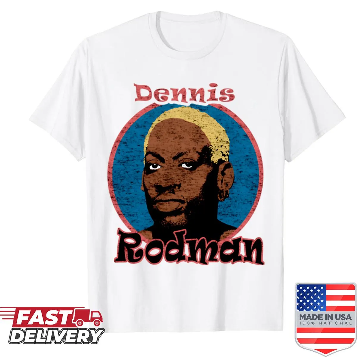Vintage Dennis Rodman 91 tribute t-shirt design