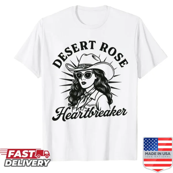 Playful Desert Rose Heartbreaker design T-shirt for women