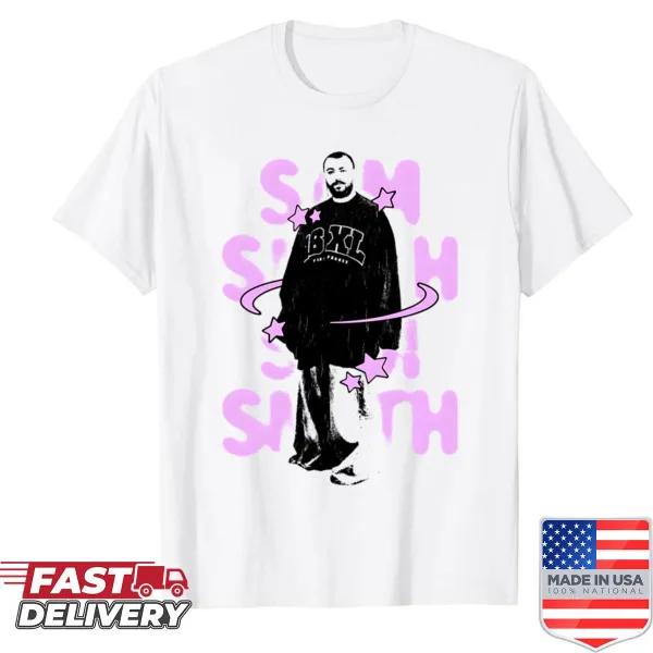 Minimalist Sam Smith shirt with clean typography design