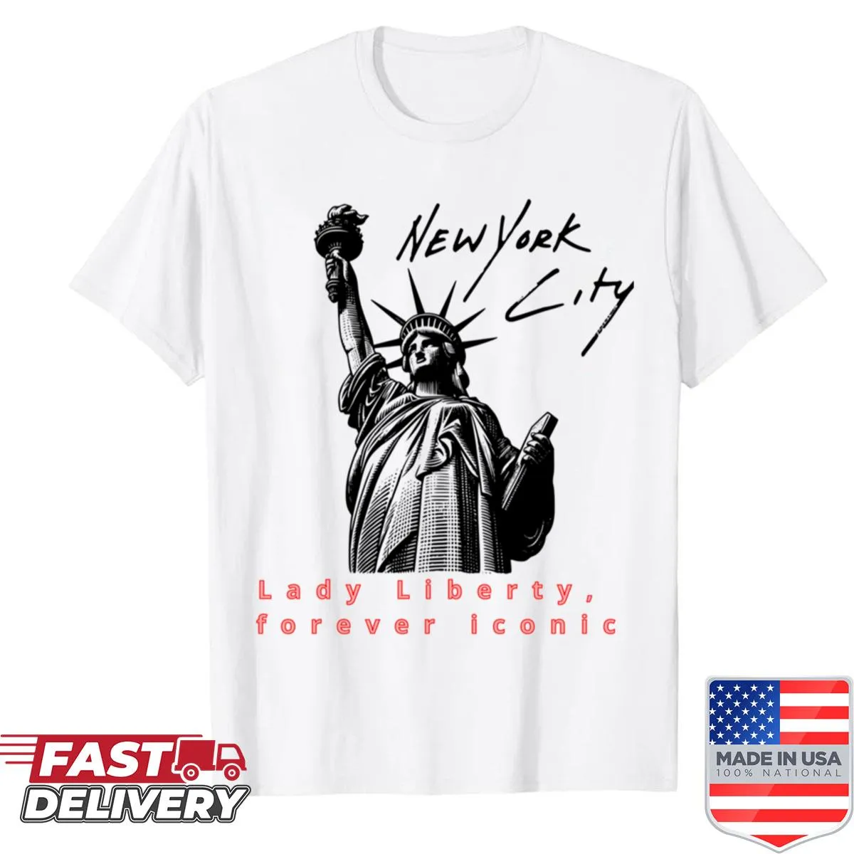 Patriotic shirt with an inspirational liberty design